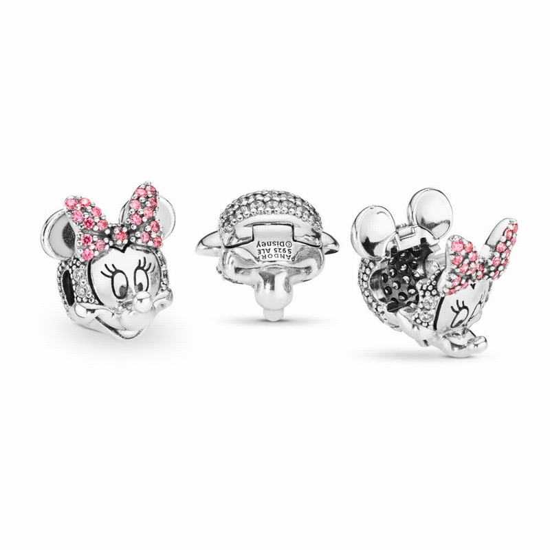 Pandora Disneyr Shimmering Minnie Portrait Clip Charm - Sterling Silver/Red/Cubic Zirconia - Canada